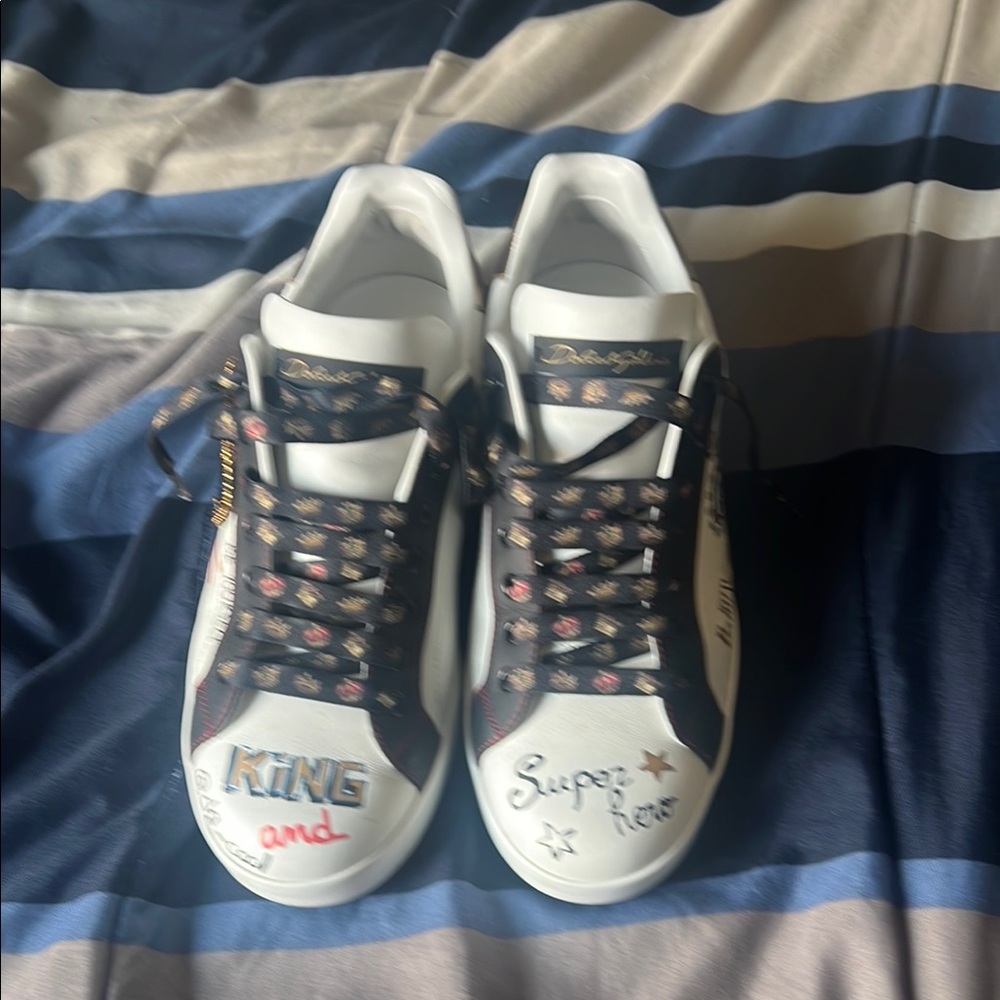 Kids Designer Sneakers with Black and White Accents